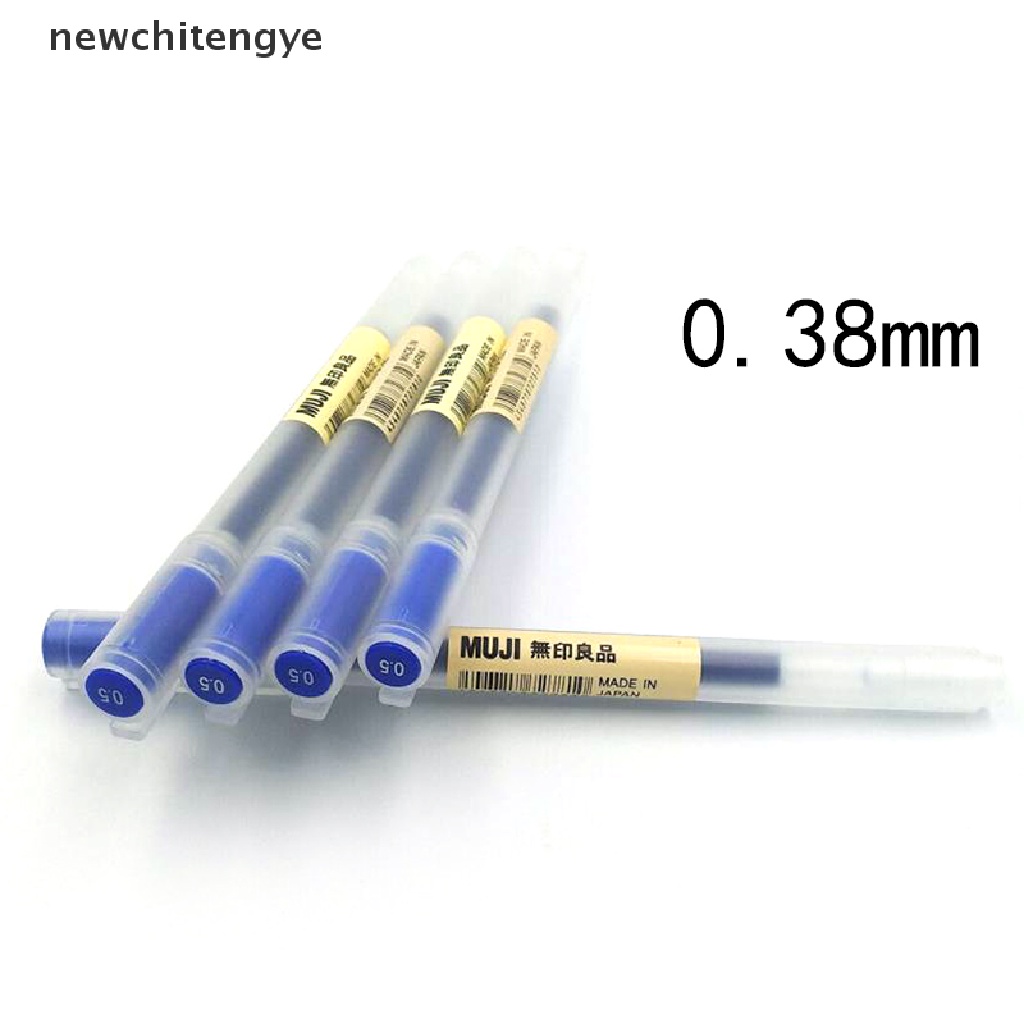 MUJI Set 5 bút mực gel ngòi 0.38mm/0.5mm không độc hại màu xanh/đen