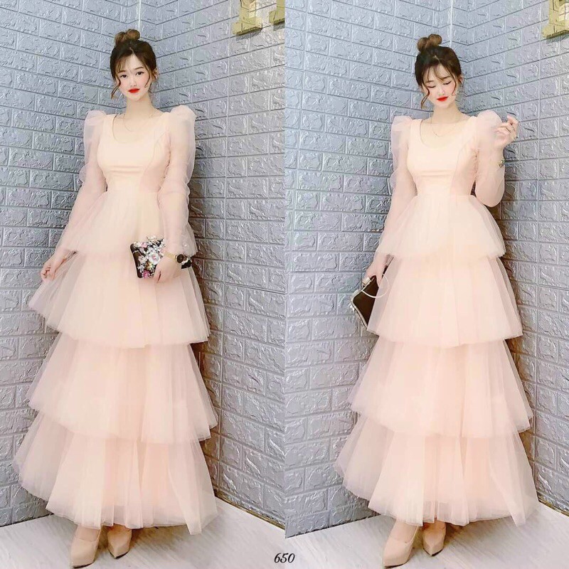 ẢNH VÀ VIDEO THẬT 100% _ ĐẦM MAXI TẦNG LƯỚI