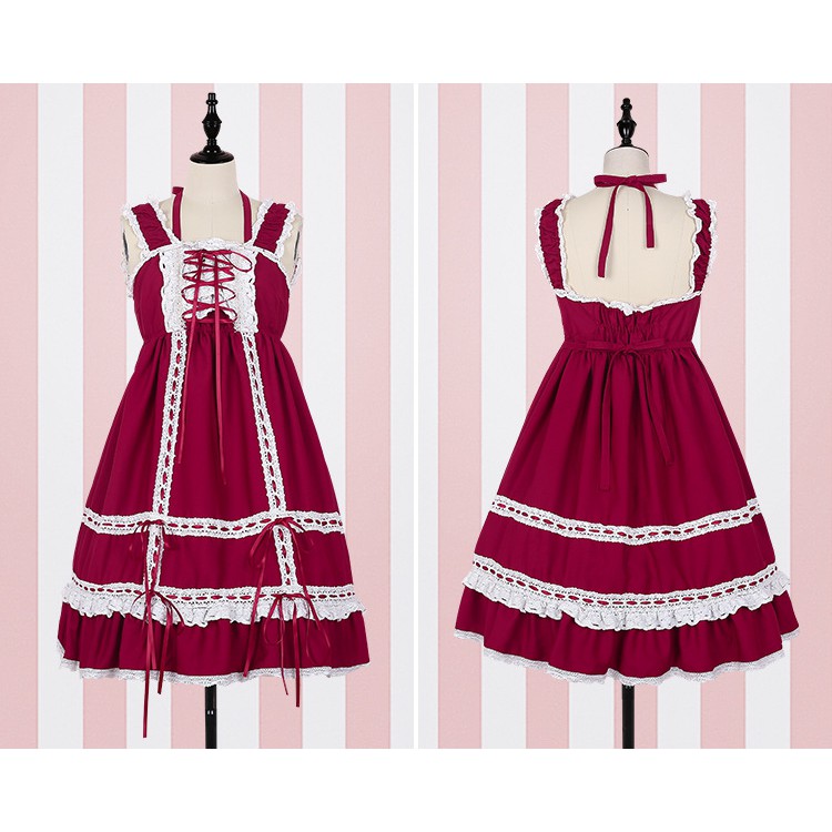 YAS0268-Set váy lolita babydoll phối ren