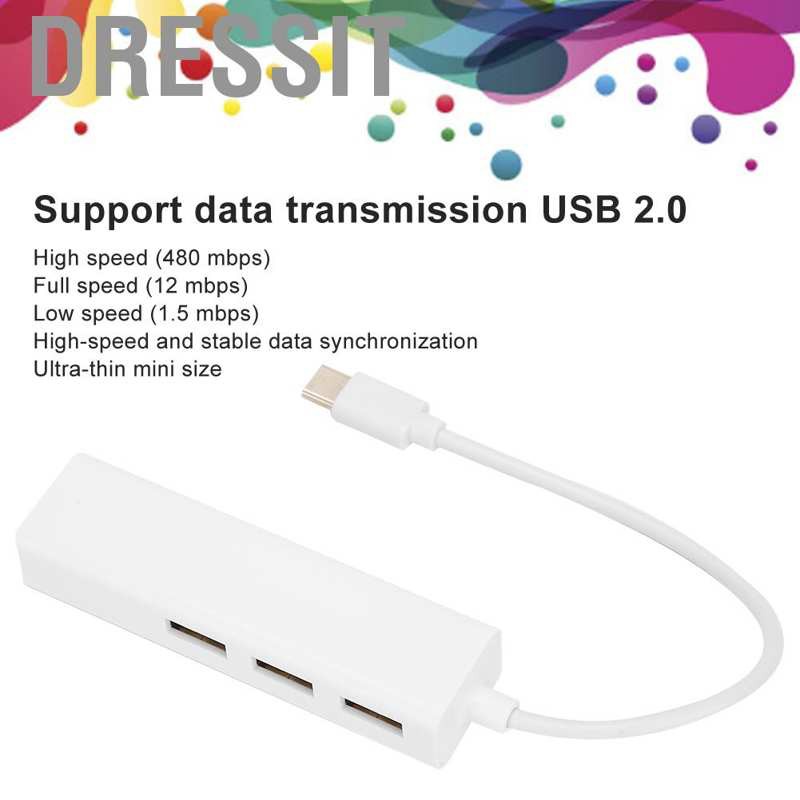 Usb Hub Rj45 Lan 3 Cổng Usb 3.1 10 / 100mbps Cho Windows 98se / 2000 / Me / Xp / Vista / Win7 / Win8 / 8.1 / 10 Android