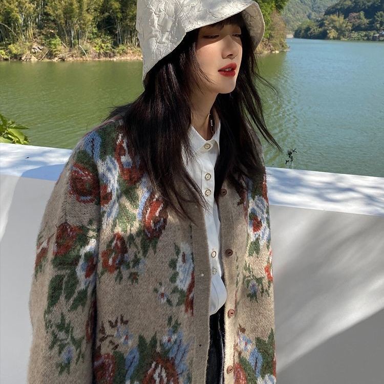 Áo Khoác Cardigan Dệt Kim Dáng Rộng Phong Cách Hàn Quốc Cổ Điển Thời Trang Thu Đông Cho Nữ 2021 | BigBuy360 - bigbuy360.vn