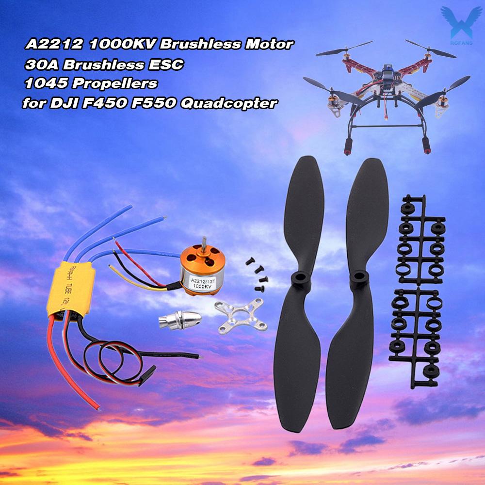 GoolRC A2212 1000KV Brushless Motor w/30A Brushless ESC and Pair 1045 Propeller for DJI F450 F550 Quadcopter FPV Part(A2212 1000KV Brushless Motor,30A Brushless ESC,1045 Propeller) RC Accessories[rc]