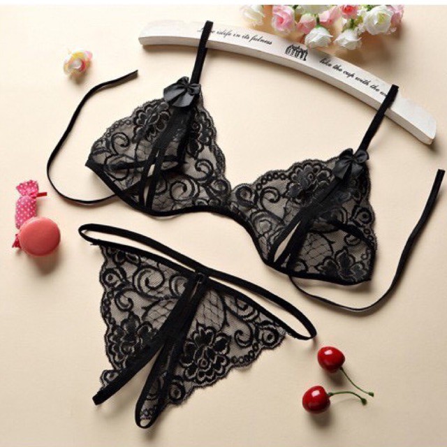 Bộ đồ lót ren sexy xuyên thấu lọt khe xẻ đáy gợi cảm siêu mỏng quyến rũ LUCIA QL035