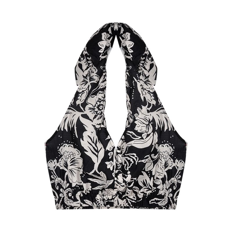 Áo Hai Dây Dáng Ngắn In Họa Tiết Hoa Thời Trang Mùa Hè Quyến Rũ Cho Nữ