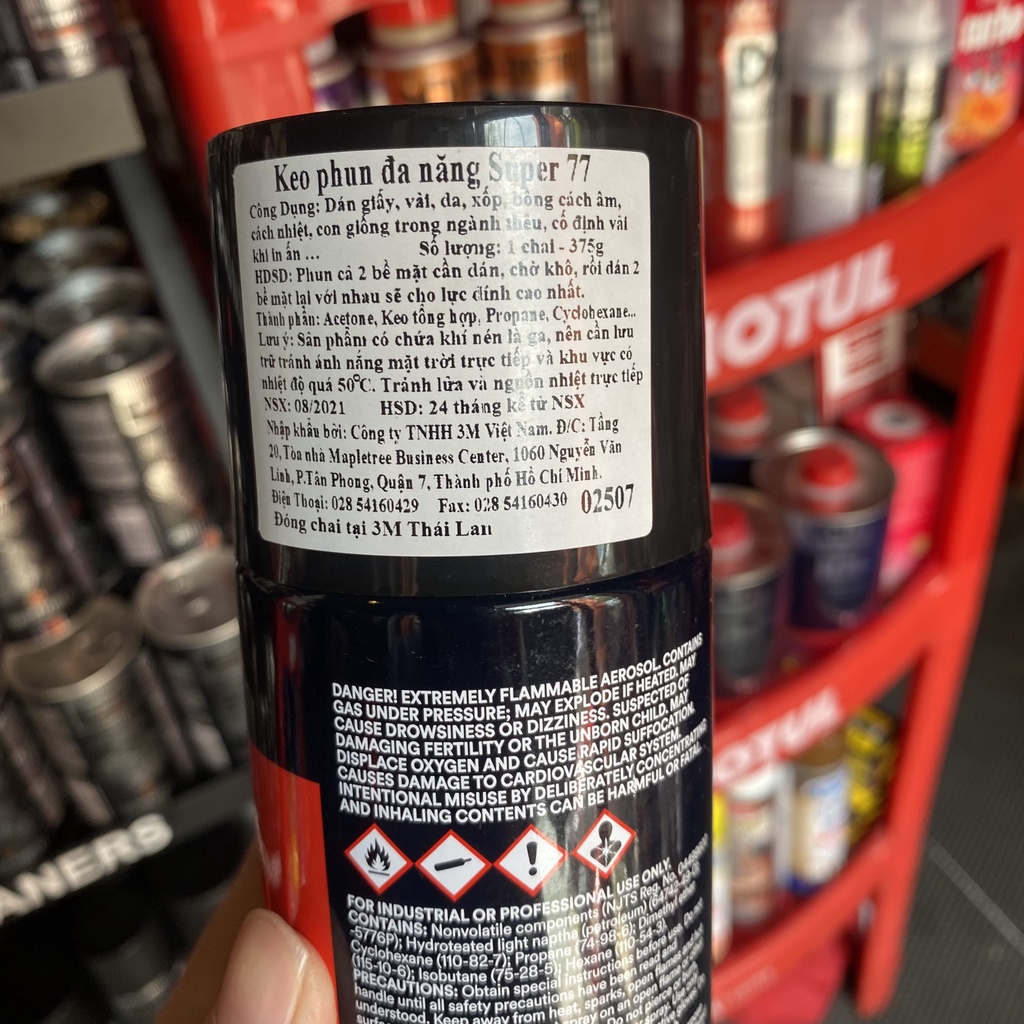 Keo Phun Xịt Đa Năng Chuyên Dán Các Vật Liệu Khác Nhau 3M 375g Super 77 Spray Adhesive chamsocxestore