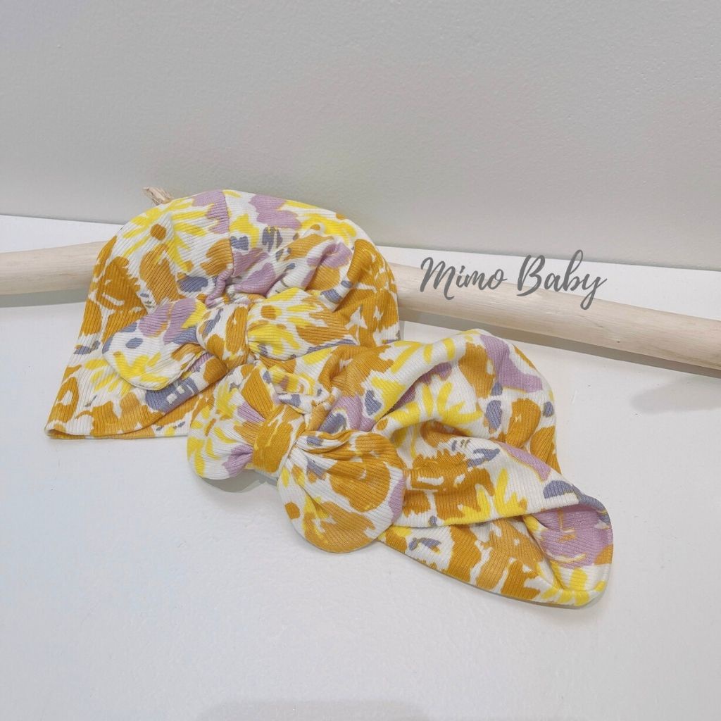 Mũ turban vải cotton co dãn họa tiết sắc màu xinh xắn cho bé gái MTB168 Mimo baby