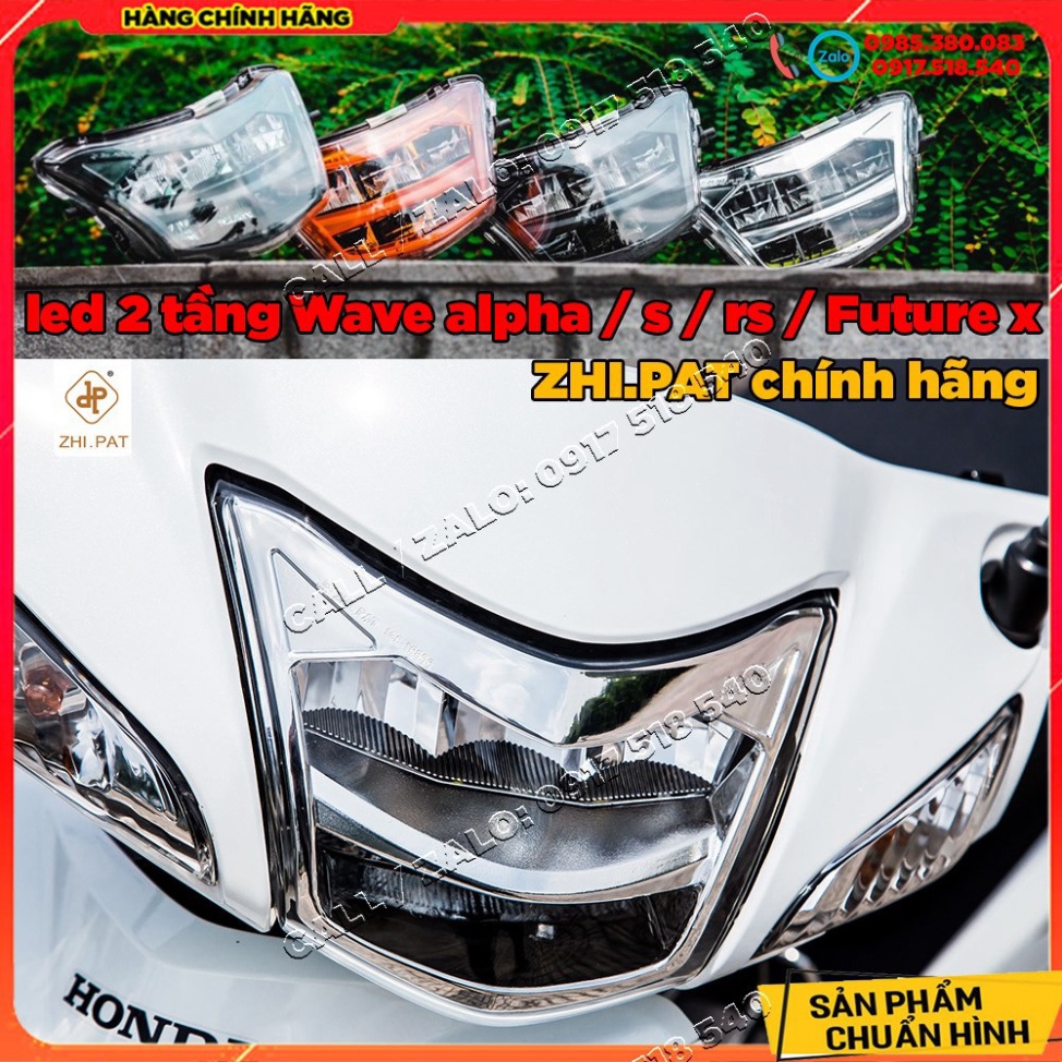 ZHI.PAT W110 - Đèn LED 2 tầng WAVE A/S/RS, Future X, Wave 50cc, Wave A 2022, Wave A 2012- 2022, Wave 110 Hàng chính hãng