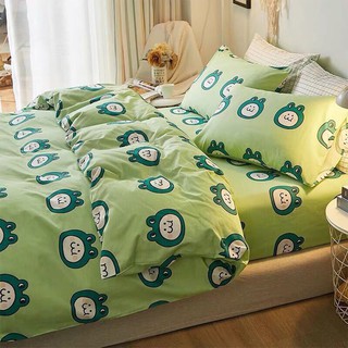 Bộ Chăn Ga Gối Cotton Poly Ếch Xanh