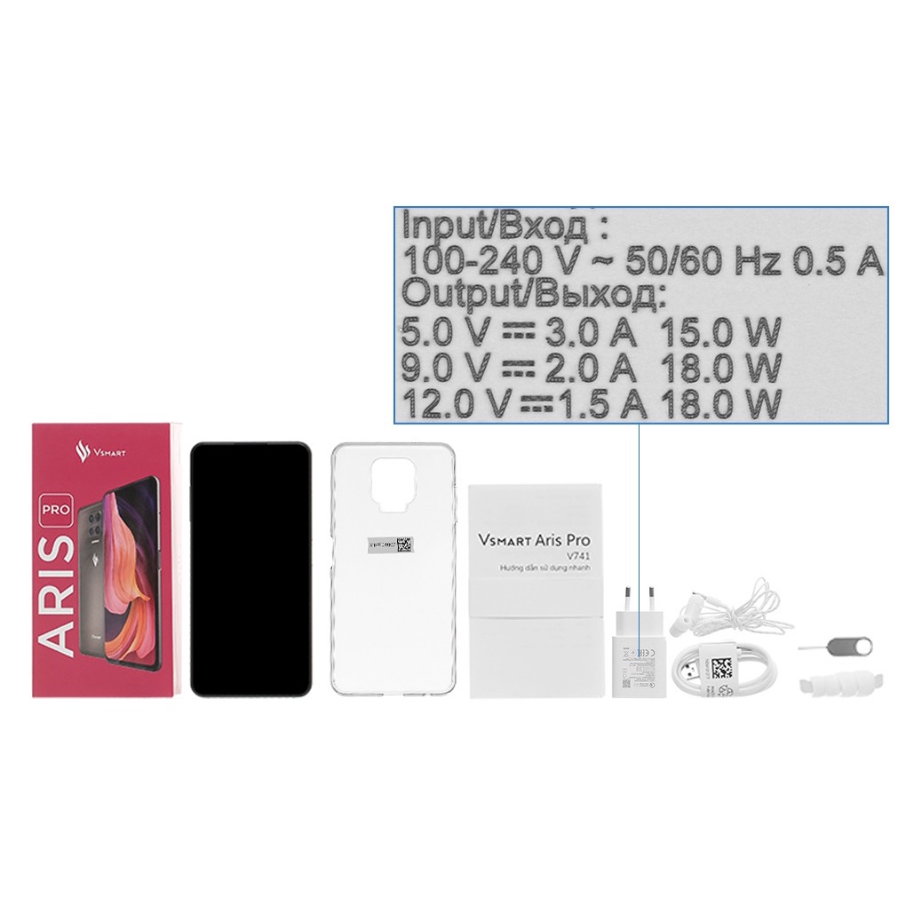 Sạc Nhanh Vsmart Aris, Aris Pro Theo Máy 18W Qualcomm Quick Charge 3.0 Vsmrt Chính Hãng