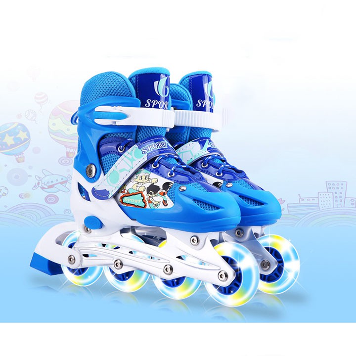 Giày trượt patin dành cho trẻ 5-14 tuổi, đủ size tặng kèm bảo hộ chân tay