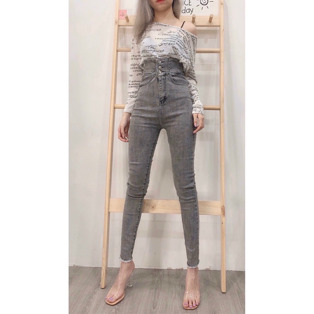 Quần jean nữ lưng siêu cao phối 3 CÚC TRƯỚC CÓ SIZE ĐẠI siêu hot VG1- 189 / 5 | BigBuy360 - bigbuy360.vn