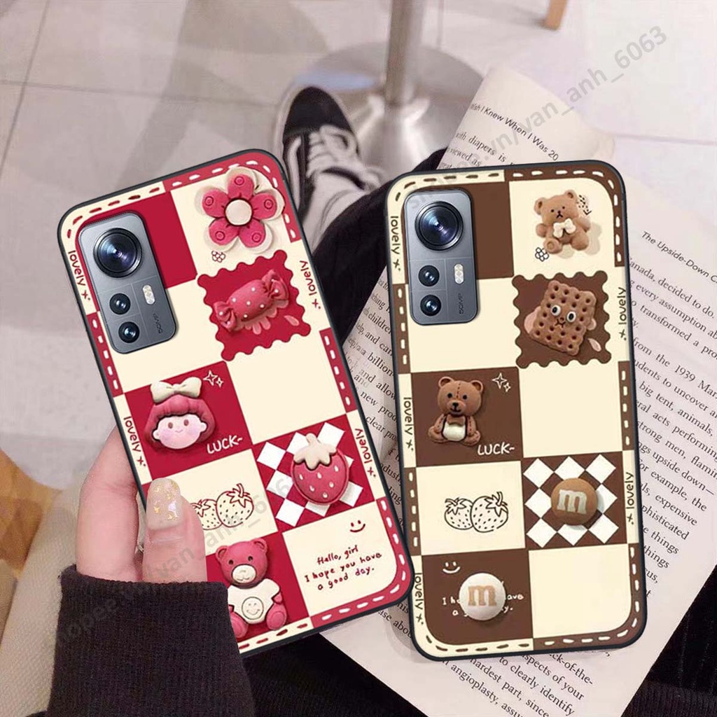 Ốp lưng Xiaomi 12 / Xiaomi 12 Pro hình gấu, kẹo dễ thương cute