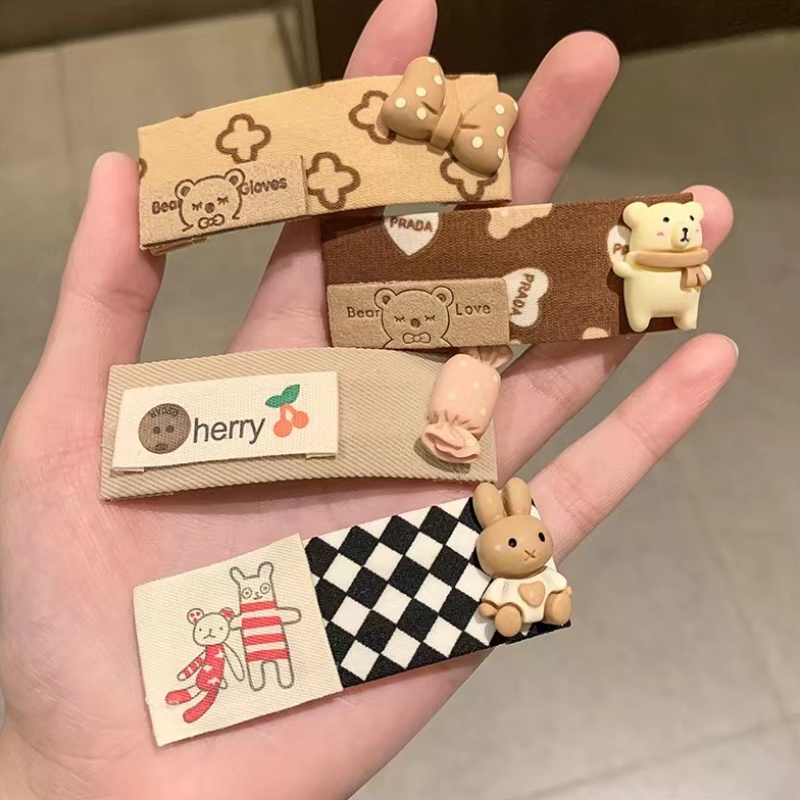 Kẹp tóc họa tiết hình gấu dễ thương cho bé gái