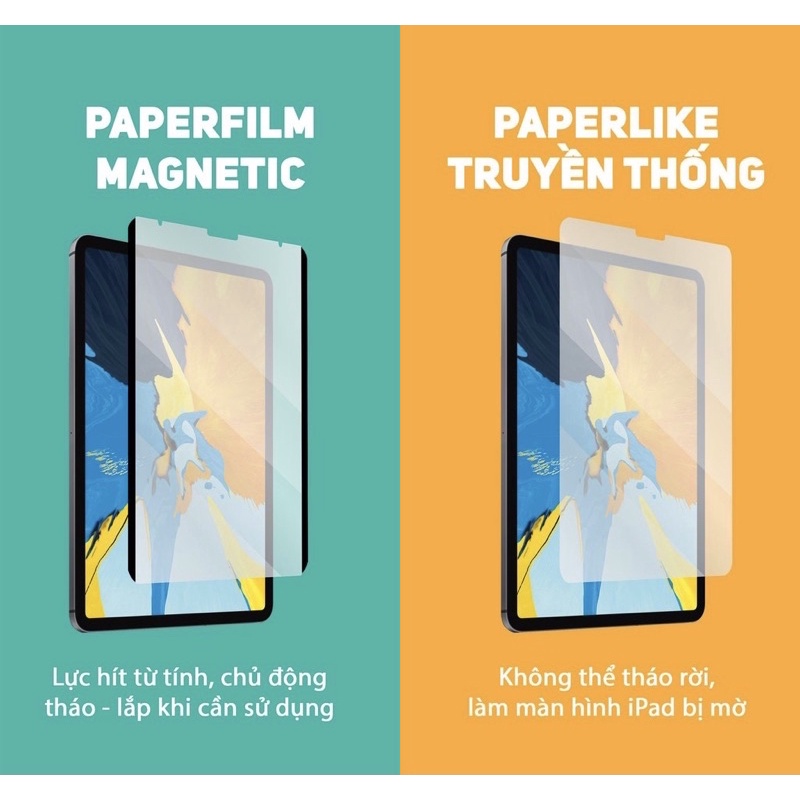 Dán Paperlike nam châm tháo lắp dễ dàng cho iPad viết vẽ như trên giấy mà không cần dán vào màn hình