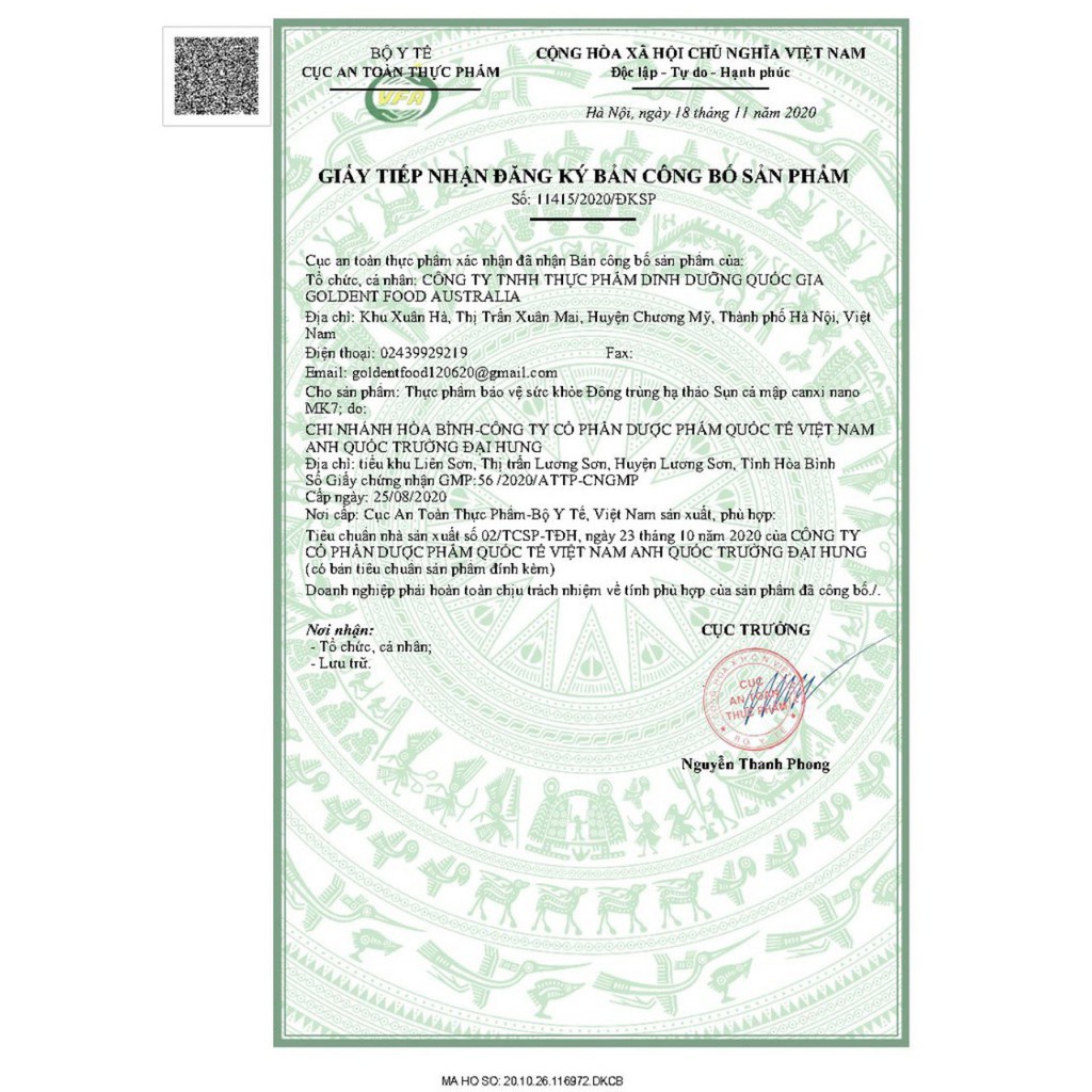 Viên uống đông trùng hạ thảo sụn cá mập Nano Canxi MK7