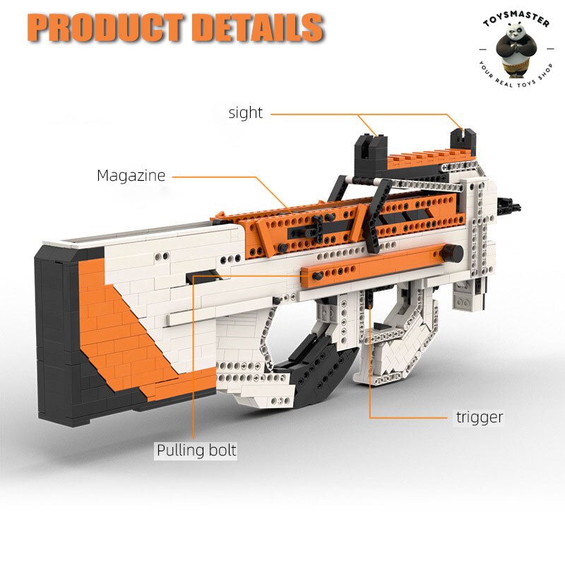Đồ Chơi Lắp Ráp Kiểu LEGO Súng Mô Hình PUBG P90 Asiimov Với 900+ Mảnh Ghép, Bản Thiết Kế Tiêu Chuẩn Tỉ Lệ 1:1 Kevin 183