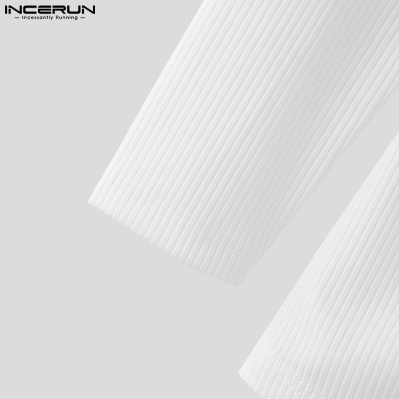 Áo kiểu INCERUN tay dài cài khuy thời trang cho nam