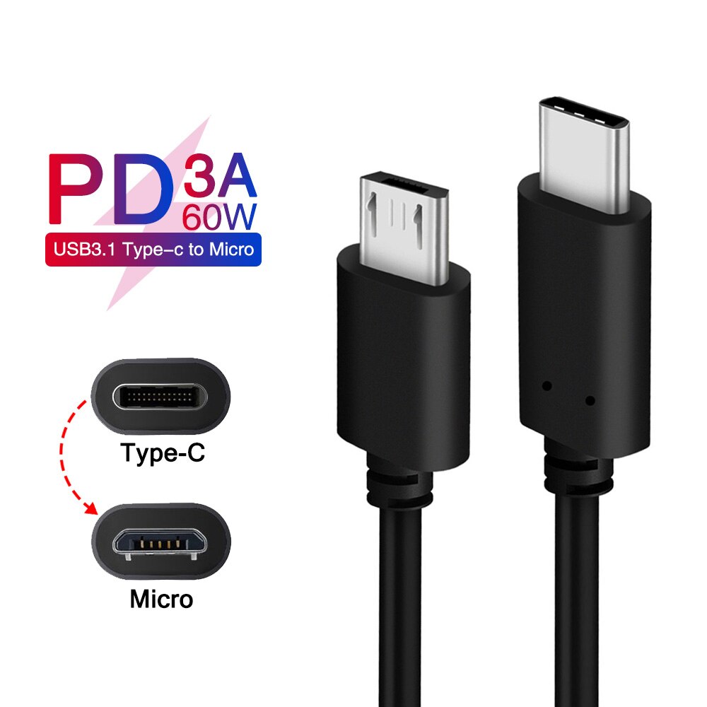 Cáp Sạc Nhanh Usb C Sang Micro Usb Pd 5a Cho Điện Thoại Samsung