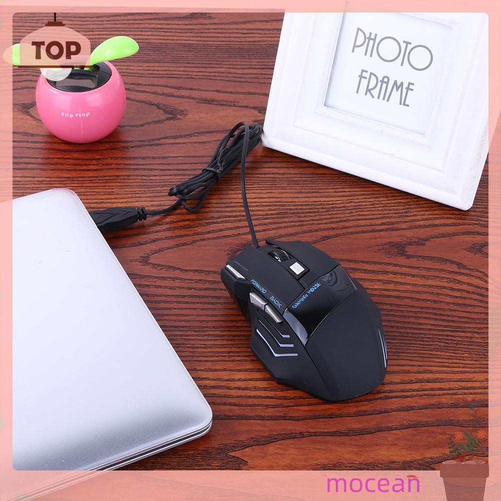 Chuột Chơi Game Mocean 2400 Dpi 7 Nút Có Đèn Led Chuyên Nghiệp