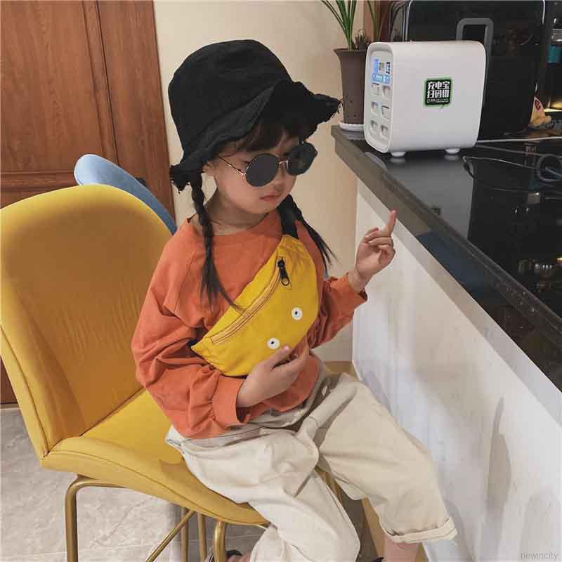 Túi đeo hông bằng vải canvas phong cách Hàn Quốc dành cho bé