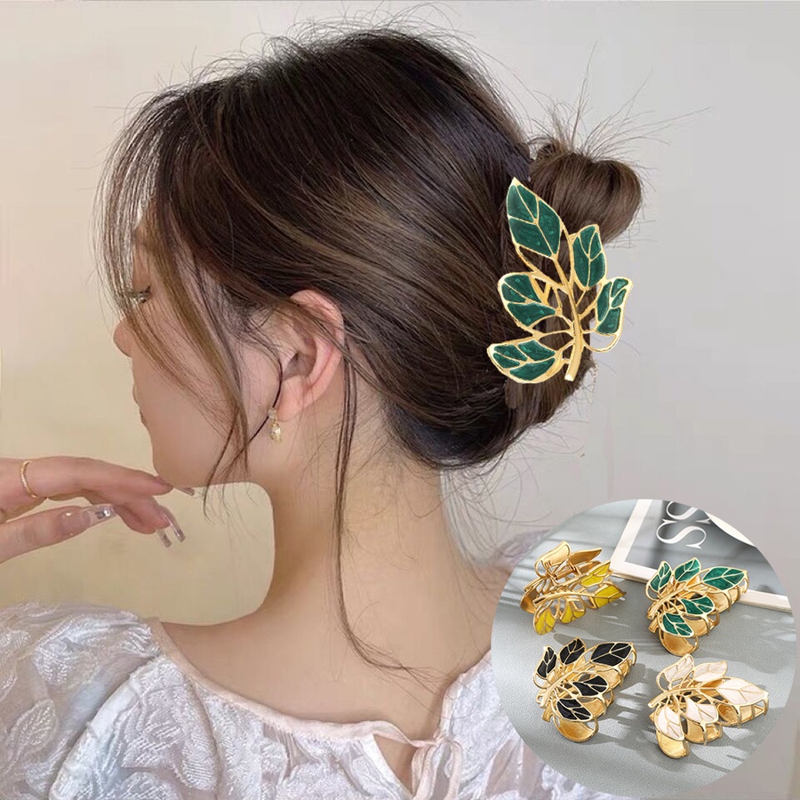 Kẹp Tóc Kim Loại Hình Chiếc Lá Thời Trang Hàn Quốc