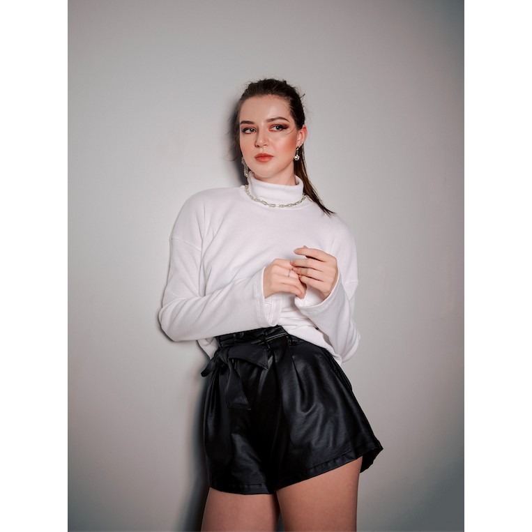 Là min - Quần Da High-rise Leather Shorts