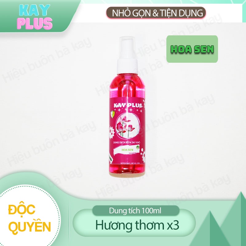 Chai nước rửa tay khô xịt kháng khuẩn mini bỏ túi KayPlus (100ml)