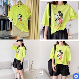 Áo Thun Nữ Topten mickey xuất hàn chất cotton mềm mịn phom suông rộng thoải mái
