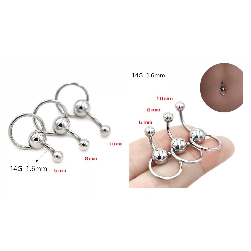 Khuyên titan rốn cá tính - khuyên rốn thép y tế không gỉ
