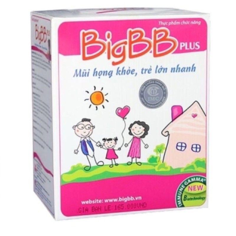 BigBB Plus tăng sức đề kháng đường hô hấp cho bé cốm Big BB hồng Hộp 16 gói(Hạn07/2022)