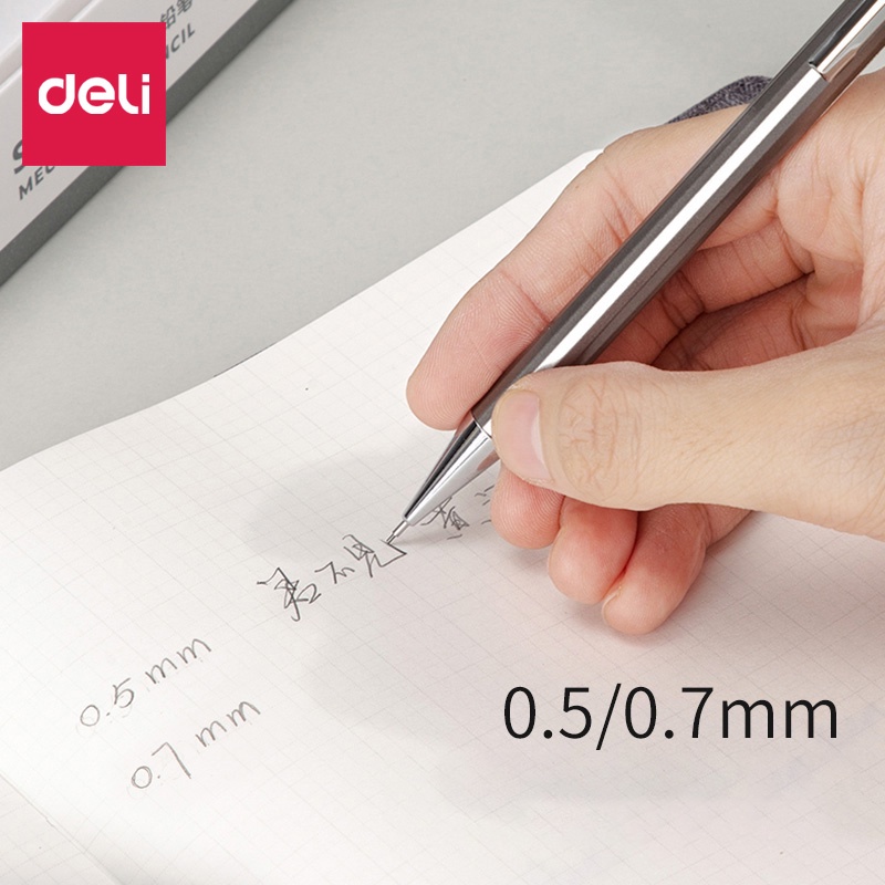 Bút Chì Bấm Bấm Bằng Kim Loại Ngòi 0.5mm 0.7mm 2B Dành Cho Học Sinh