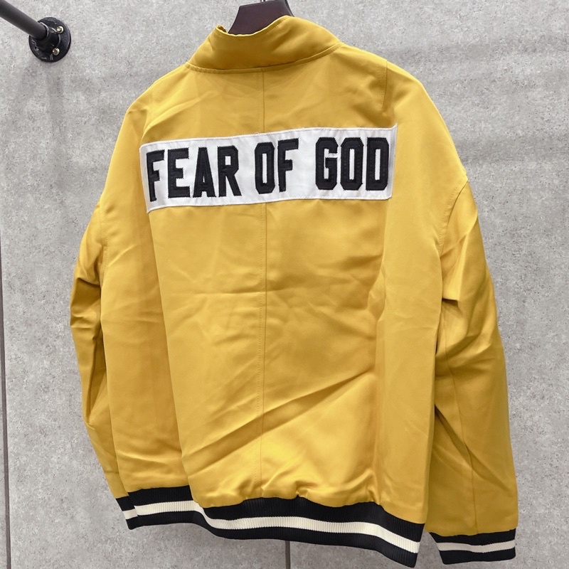 ⚡️[CHỈ 1 NGÀY] - Áo Khoác Bomber FEAR OF GOD Satin Baseball Coach Jacket Gold Yellow, Áo jacket FOG Satin