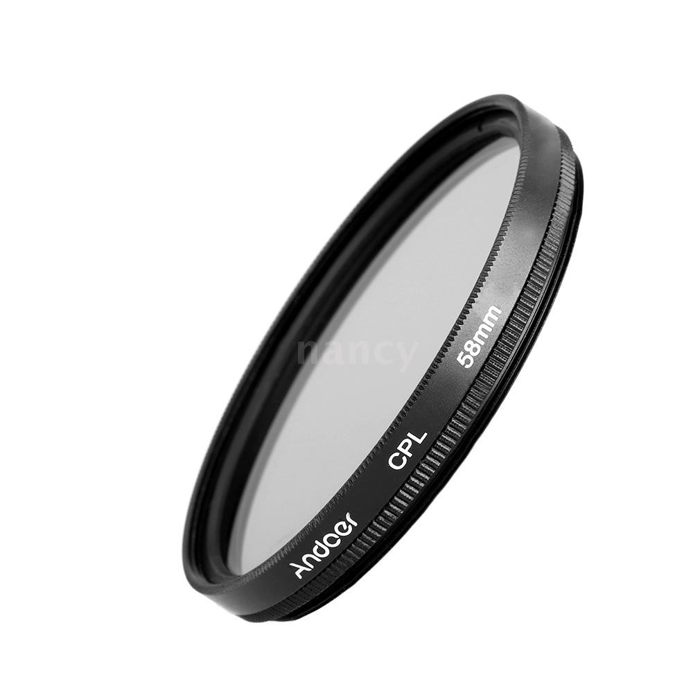 Bộ lọc kính phân cực tròn Andoer 58mm Digital Slim CPL cho ống kính máy ảnh DSLR Canon Nikon Sony