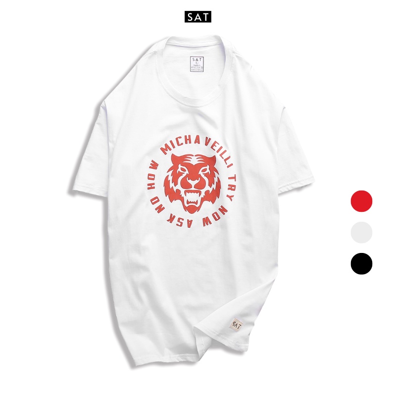 Áo thun trơn T'shirt Tiger cổ tròn SAT-02 unisex vải cotton mềm mịn dày dặn trẻ trung chuẩn form