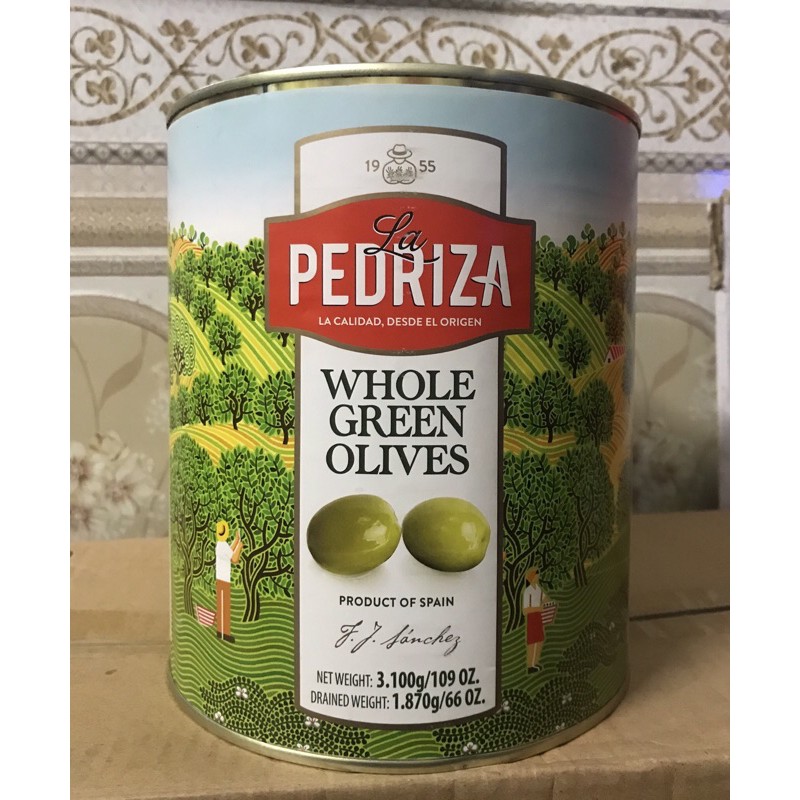 Quả oliu xanh nguyên trái có hạt 3kg La Pedriza
