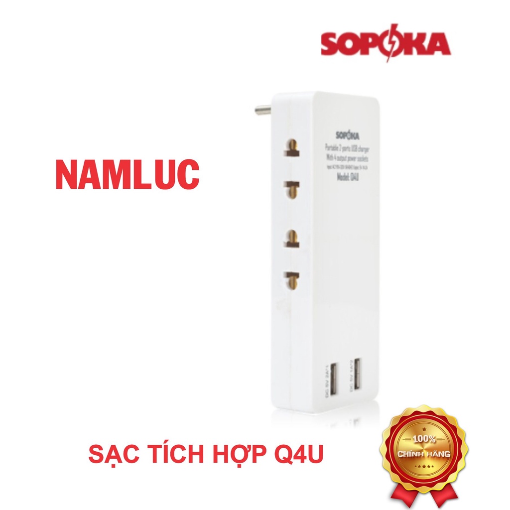 Ổ cắm điện thông minh SOPOKA Q4U tích hợp cổng USB tiện lợi