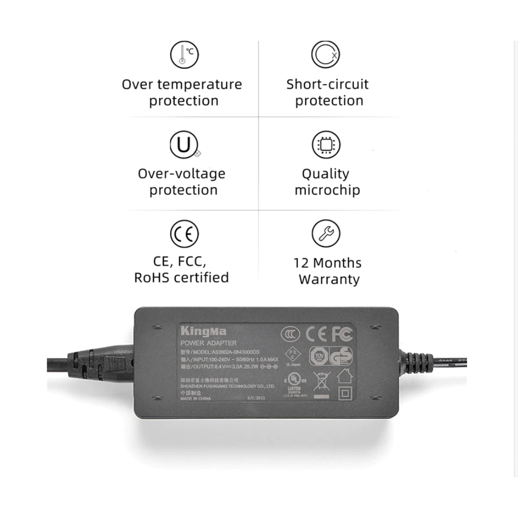 Bộ pin giả KingMa EN-EL14 với Bộ chuyển đổi nguồn điện EU plug Power adapter