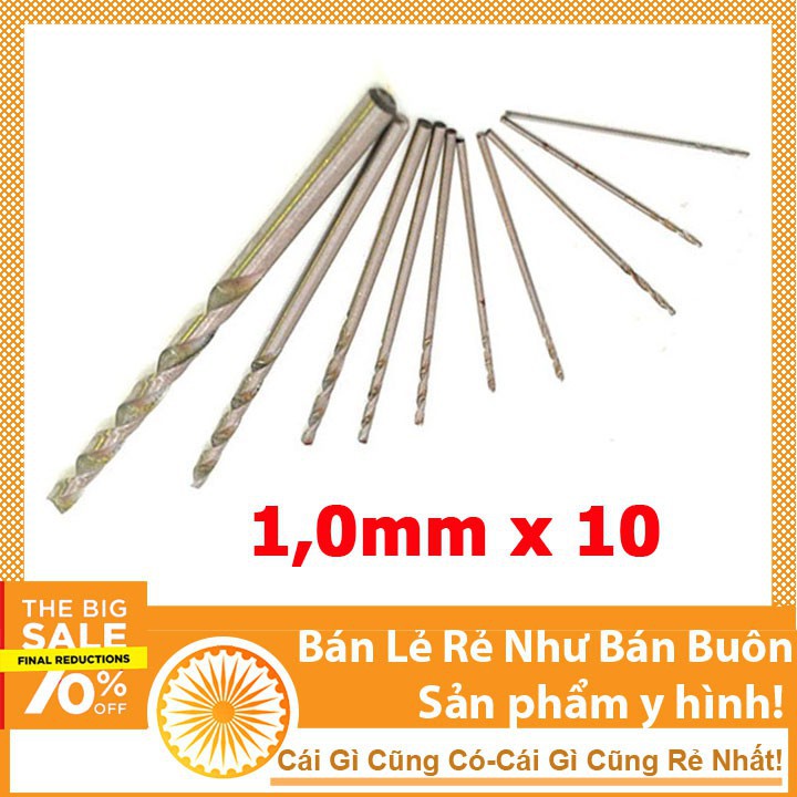 Hộp 10 chiếc mũi khoan mini 1.0 mũi khoan mạch điện tử khoan gỗ khoan đa năng