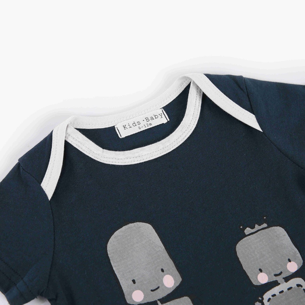 Bộ Đồ Liền Thân Sanlutoz Họa Tiết Hoạt Hình Thời Trang Mùa Hè Cho Bé Trai Màu Xám