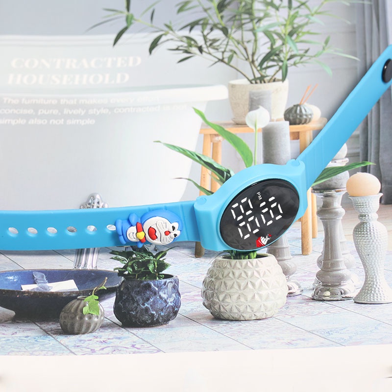 DISNEY Đồng Hồ Kỹ Thuật Số LED Chống Thấm Nước Hình Marvel Spiderman Captain America Doraemon Stellalou Stella Cho Bé Gái Melody, Doremon