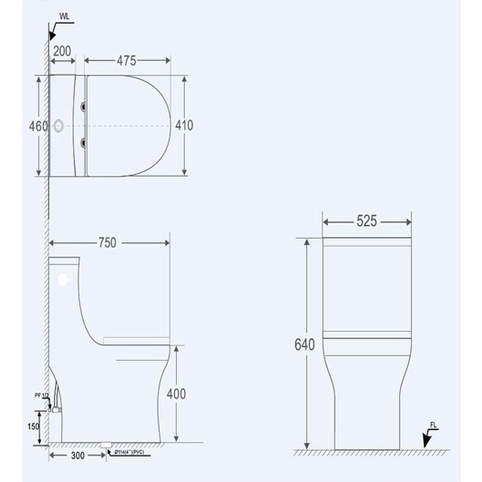 Bồn cầu Basics BSA 123 - Xả Vành Rim Xoáy Mạnh Men Nano Chống Bám Bẩn