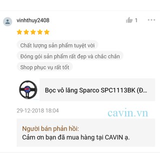 Bọc vô lăng Sparco SPC1113BK (đen chỉ đỏ)