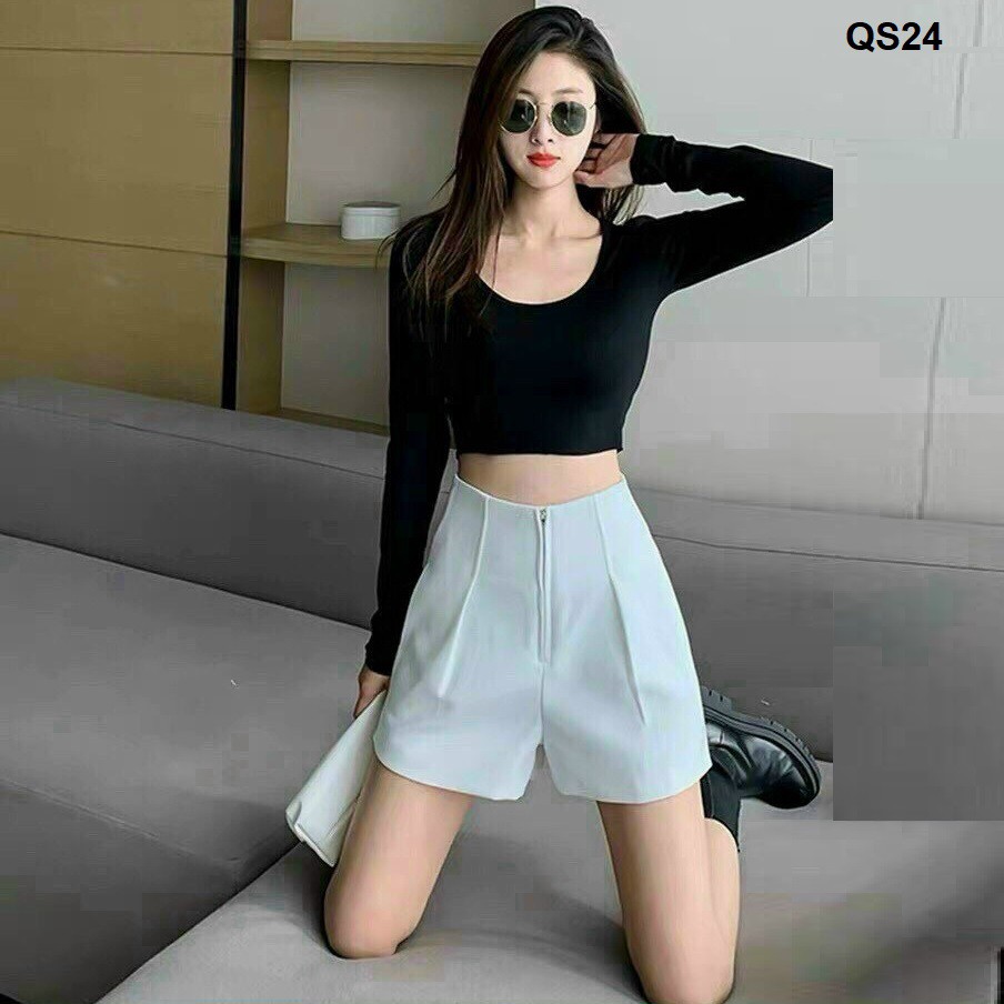Quần short vải lưng cao QS24