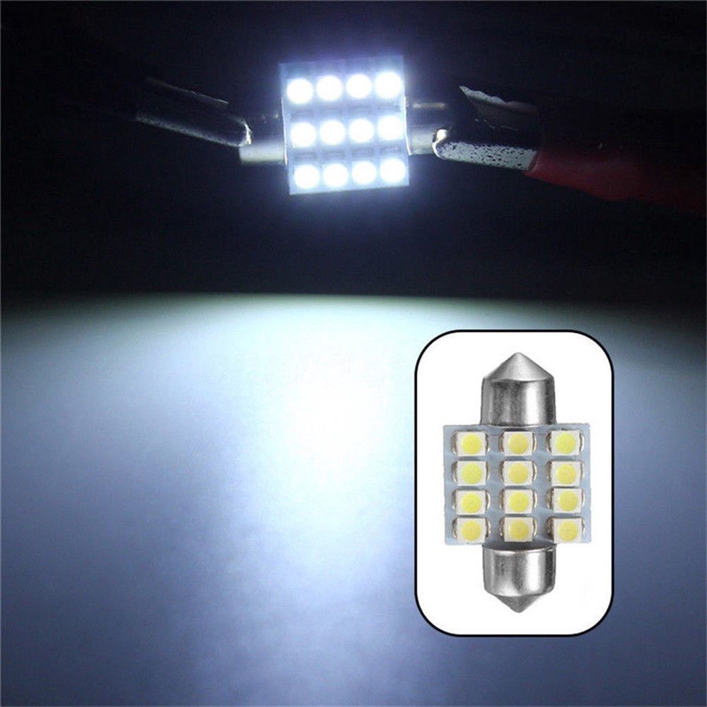 Set 14 đèn bên trong xe hơi LED festoon ánh sáng trắng 31mm
