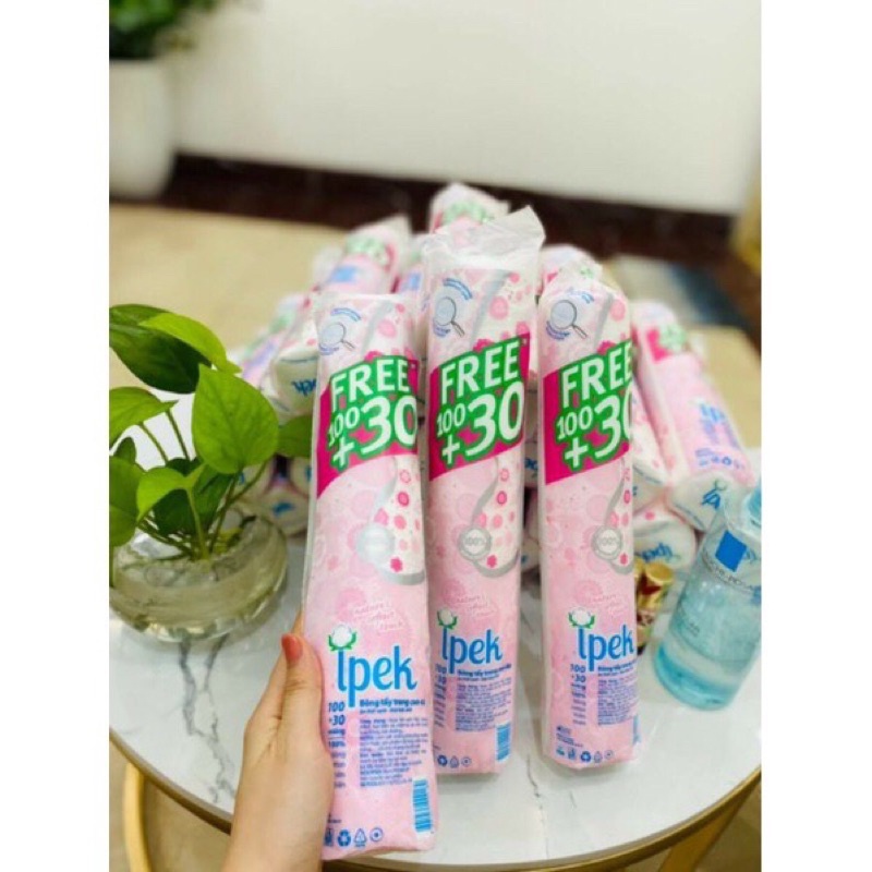 Bông Tẩy Trang IPEK 150 miếng giúp tẩy trang và làm sạch mọi bụi bẩn trên da 100% cotton