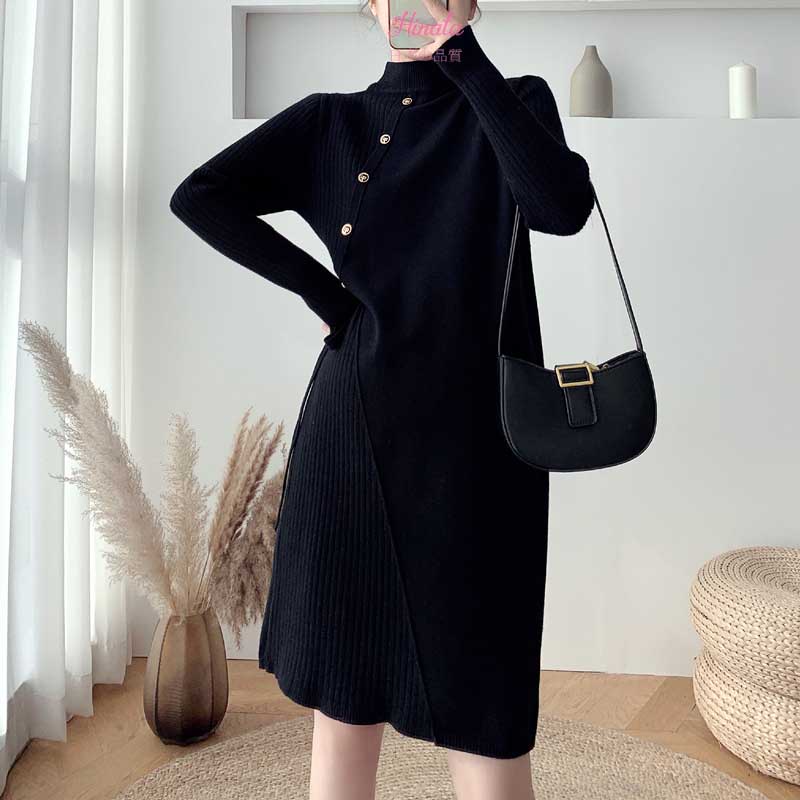 [TẶNG KÈM QUẦN LÓT] Đầm bầu Len dáng xuông Hinata - chất len mềm mịn DB025