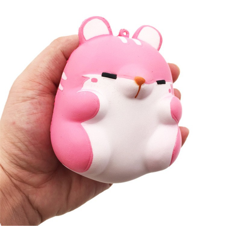 [CÓ HÀNG SẴN]Squishy - Chuột hamster hồng (10x8x7cm)