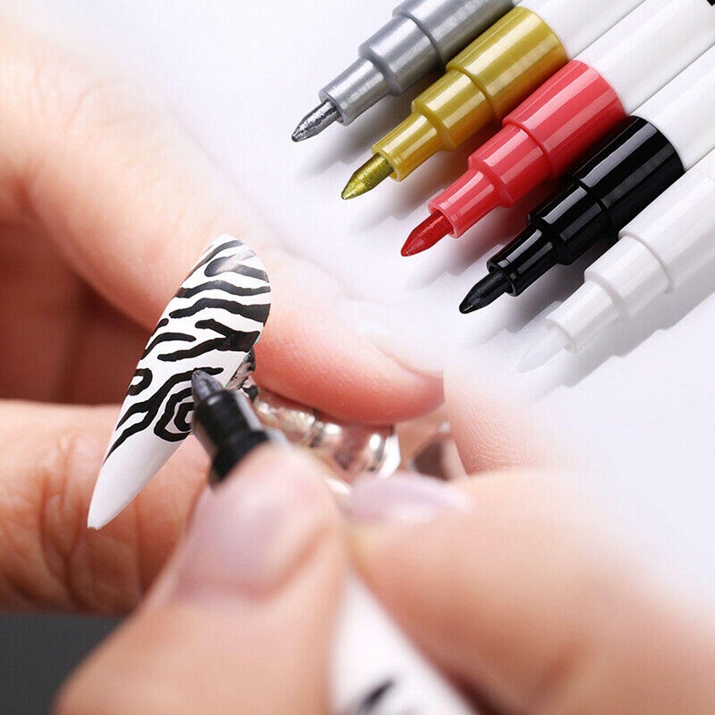 PATH 1PC 5Colors Nail Art Graffiti Pen Nail Painting Sketch Abstract Lines Drawing Tools Waterproof Professional DIY Flower/Multicolor