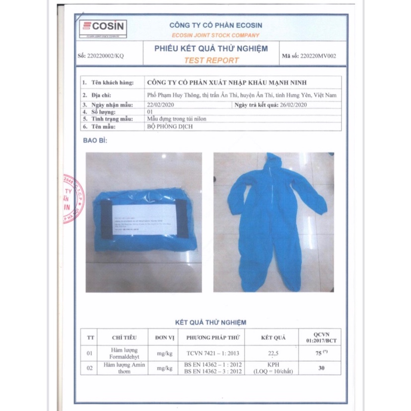 Quần áo phòng dịch đi máy bay chất dày dặn, bộ đồ bảo hộ phòng dịch đã kiểm định