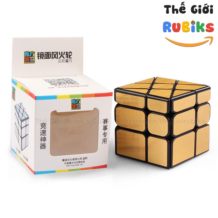 Rubik Gương Windmill Mirror 3x3 Cube Gold Vàng Magic Rubic Biến Thể.